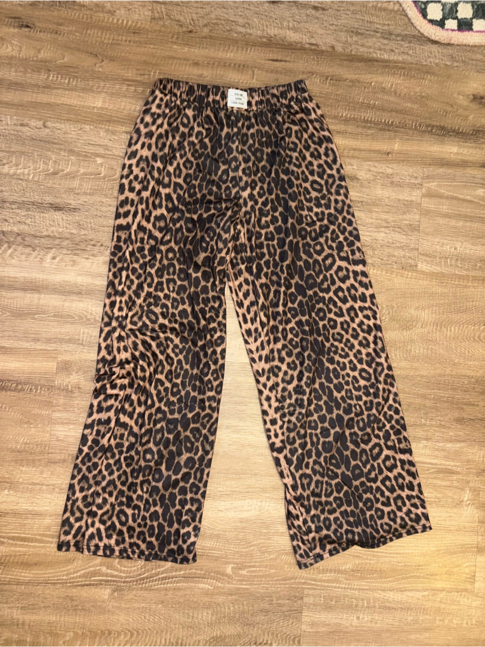 SHEIN Brown and Black Leopard Print Track Pants
